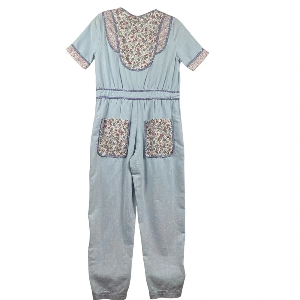 Zara NWT Girls YOKE DETAIL Floral PATCHWORK Jumpsuit Size S(13-14years old)